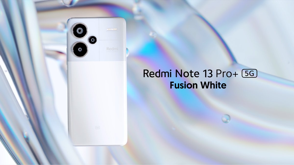 A symphony of elegance and sophistication in the palm of your hand, presenting Fusion White of #RedmiNote13 Pro+ 5G. A timeless hue that reflects the perfect fusion of style and innovation. First sale tomorrow 12 Noon, starting at ₹29,999*. Add to cart: