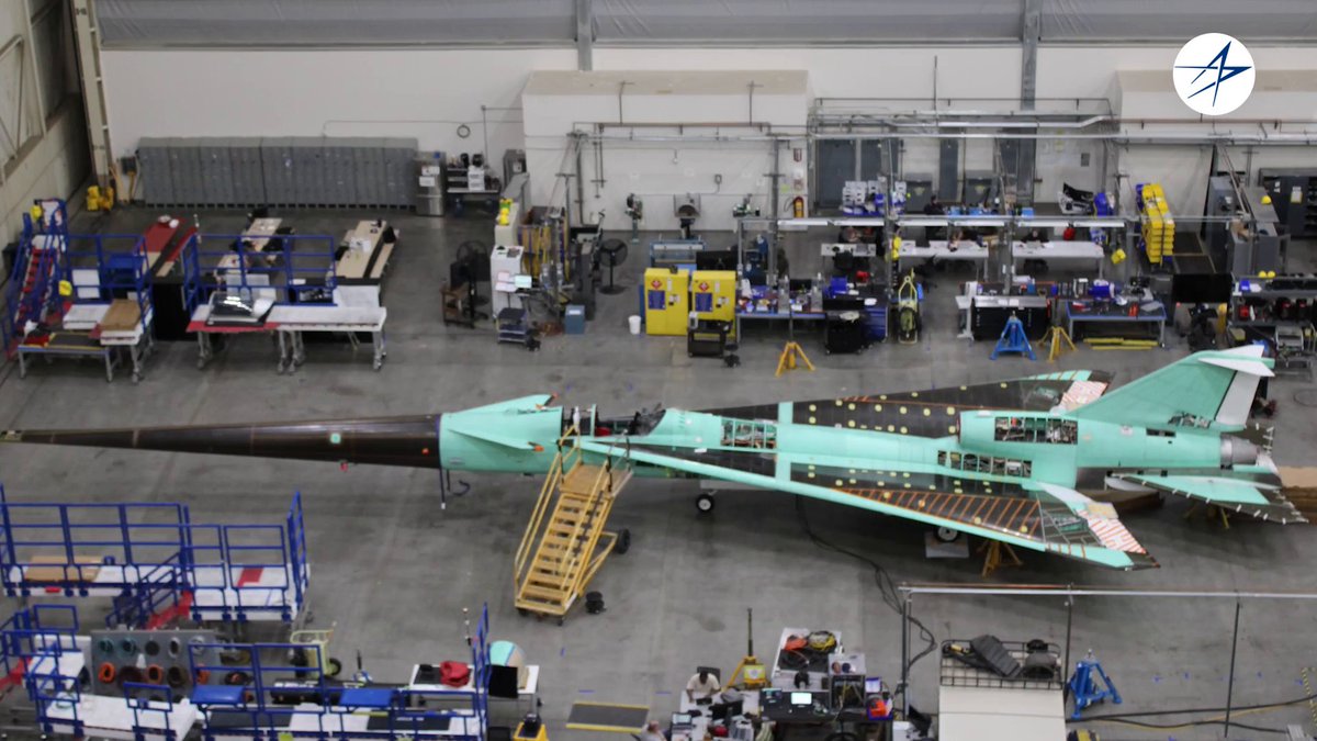 Watch an X-plane built in 60 seconds. ⏱️ The X-59 single-seat demonstrator aims to reduce the sound of the sonic boom to a mere thump, opening the possibility for commercial supersonic flights over land.