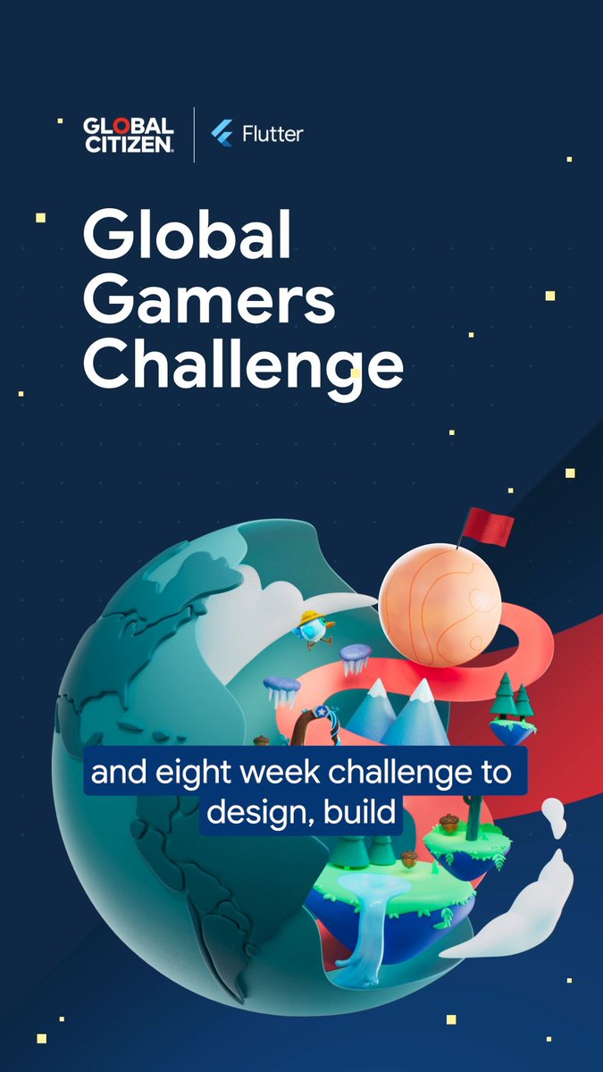 New coding challenge unlocked 🔓 The #GlobalGamers Challenge is an 8-week challenge to design, build, and publish sustainable games, sponsored by Flutter and Global Citizen ⭕. Get started 😎 →