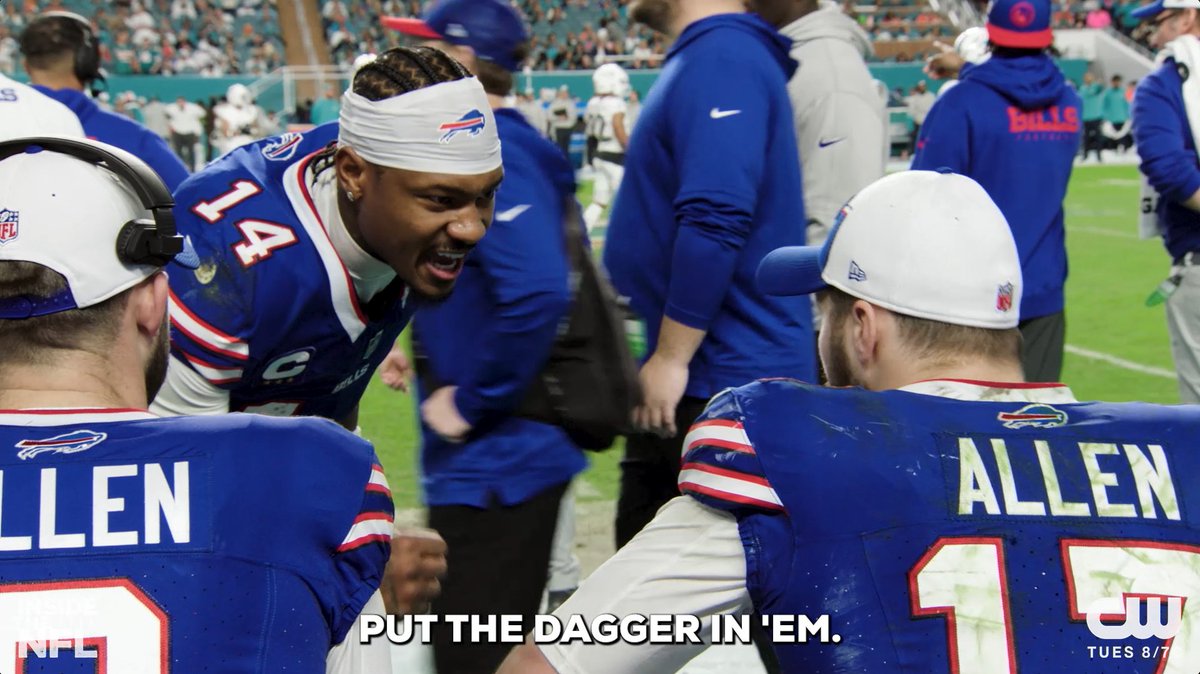 "Put the dagger in 'em." stefon diggs spoke it into existence with Josh Allen. (via NFL Films)