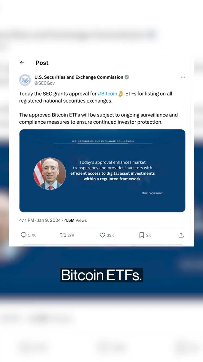 The SEC X account has been compromised. Agency Chair Gary Gensler says a post on X about spot-Bitcoin ETFs being approved was fake