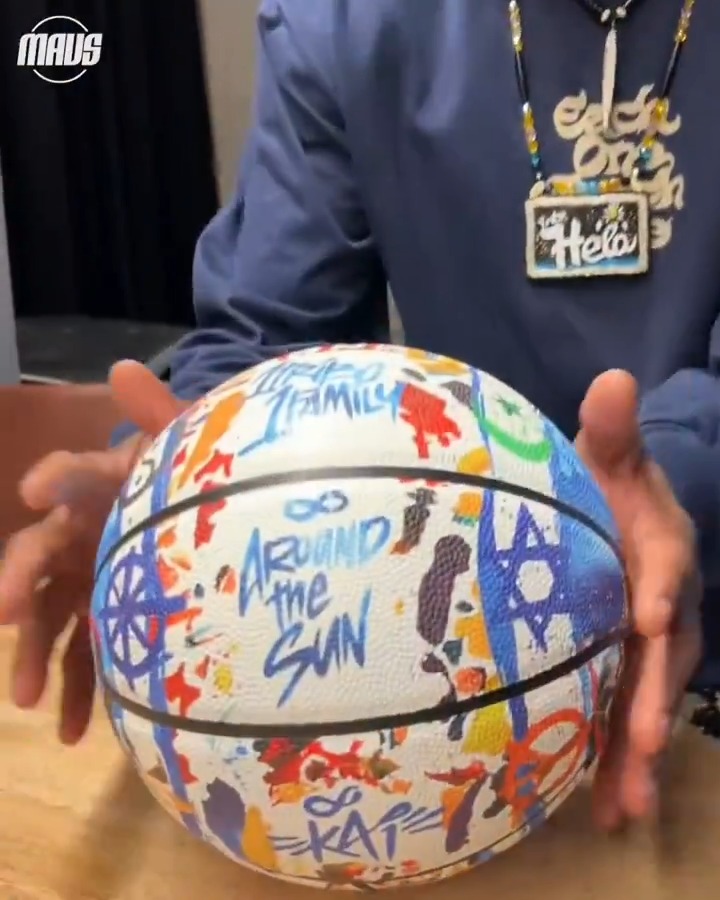 “Not just a basketball, it’s an art piece.” 🎨 Kyrie🤞🏾 showed us his Club Legacyz ball that he designed 🏀 #MFFL