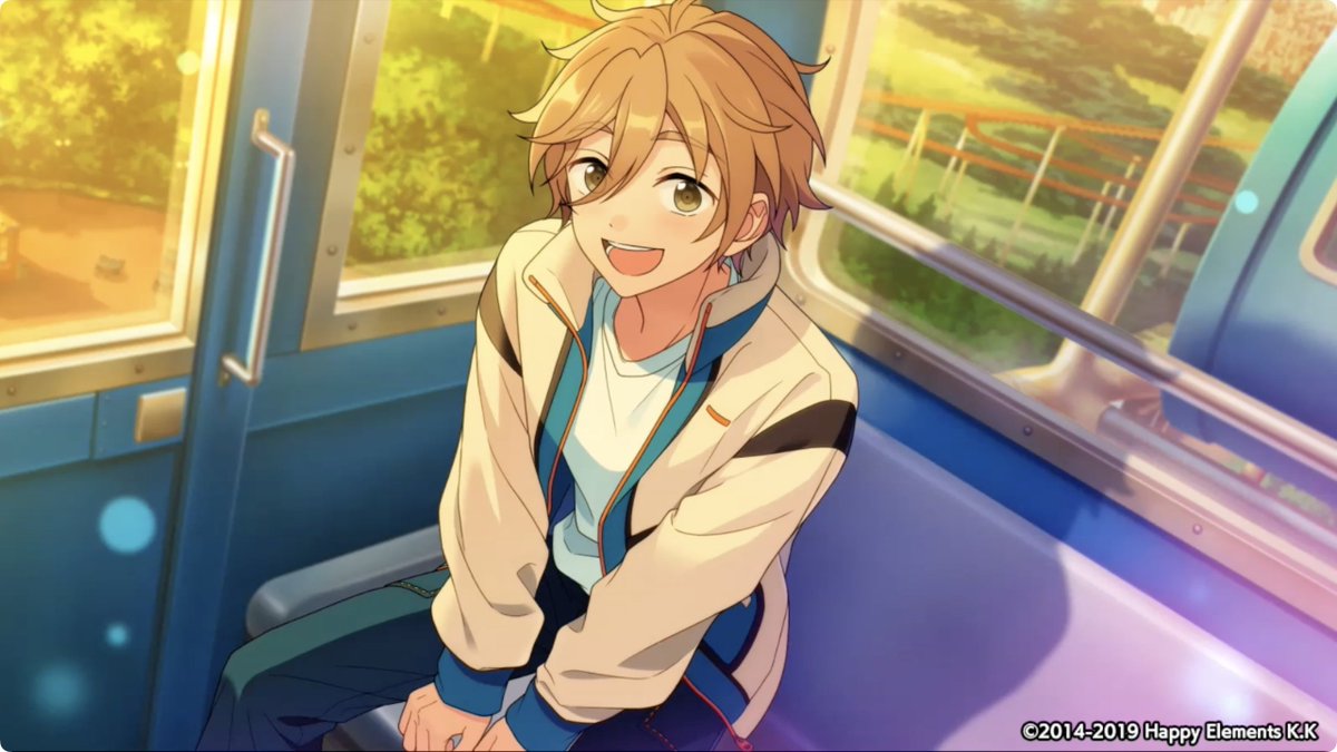 (3/3)【お知らせ】 ⭐5 真白 友也のカードは開花前スチルが動く「エモーション」付き💓 アイドルストーリー[夕焼け、また明日]のスチルシーンでエモーションが発生するほか、友也のカードを獲得するとマイルームのイラスト表示で「エモーション」が選択可能になります♪ #あんスタ