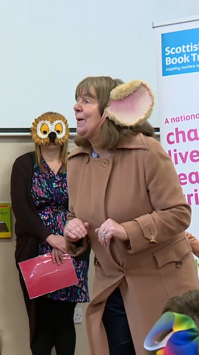 The author of The Gruffalo series of books has returned to a primary school in Angus where she first introduced her beloved character in the late 1990s.