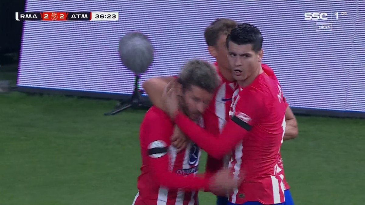 هدددددف!⚽ أتلتيكو مدريد يعود ويسجل التعادل عن طريق غريزمان⚽️🔥 ريال مدريد 2 - 2 أتلتيكو مدريد #السوبر_الإسباني | ⁦#SSC
