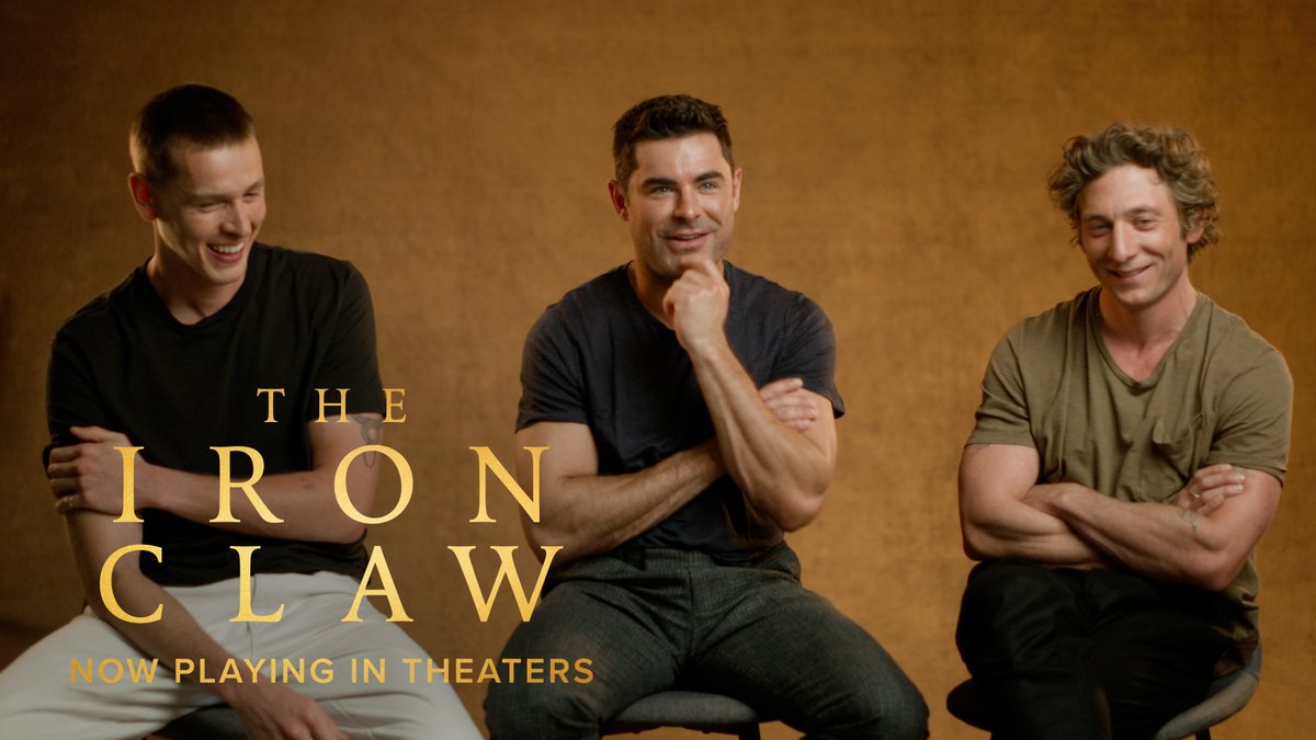 Zac Efron, Jeremy Allen White, and Harris Dickinson on transforming into the legendary Von Erich brothers for #TheIronClaw — Now Playing In Theaters 💪
