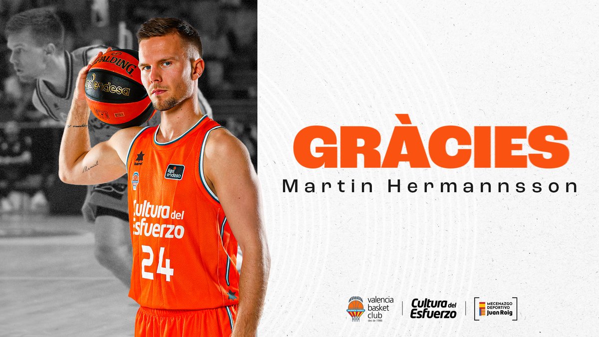 🌹 Al partir, un beso y una flor 🧡 Muchas gracias y mucha suerte, querido Martin Hermannsson Cas 👉 Agradecimiento y despedida a Martin Hermannsson tras cuatro temporadas en Valencia Basket Val 👉 Eng 👉