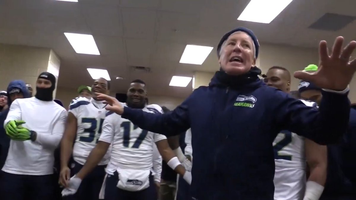"It's the relationship we have that makes this whole thing so special." 💚 Nothing quite like a Pete Carroll locker room speech 🫡 🎥: Seattle Seahawks