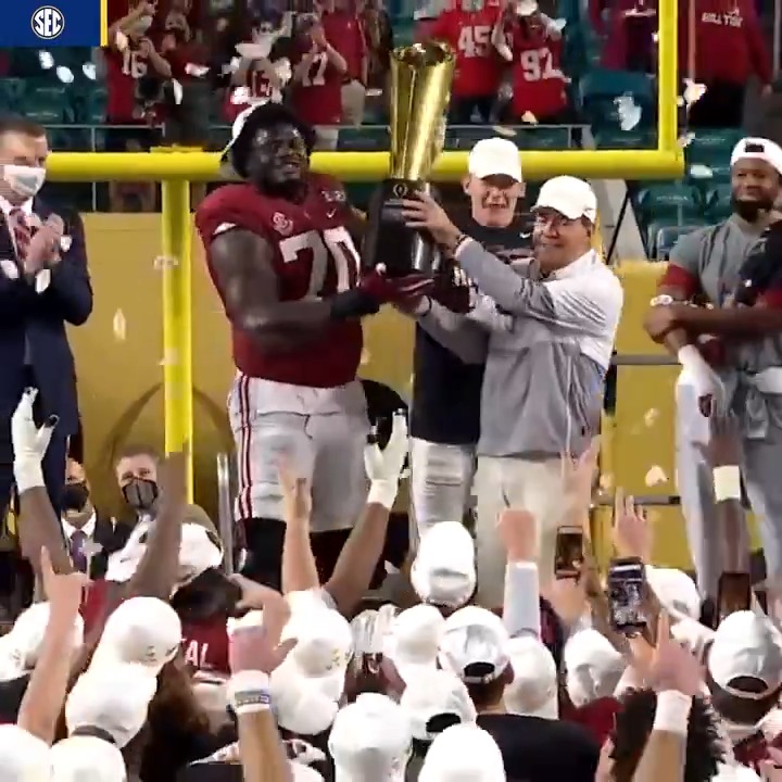 ๐๐๐๐๐๐๐ The most national titles by any coach in college football history. Congratulations to Nick Saban on an absolutely unrivaled career! ๐