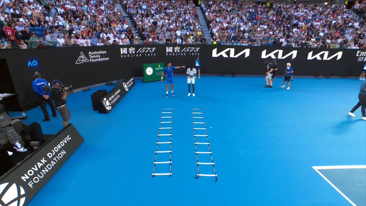 Race again in Paris? 😅 Novak Djokovic v Peter Bol OLY #AusOpen • #AO2024