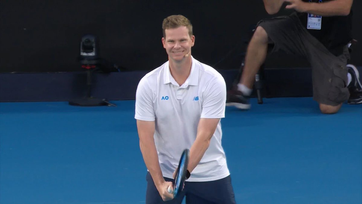 Novak Djokovic &amp; Steve Smith playing tennis 🎾 - Video of the day.