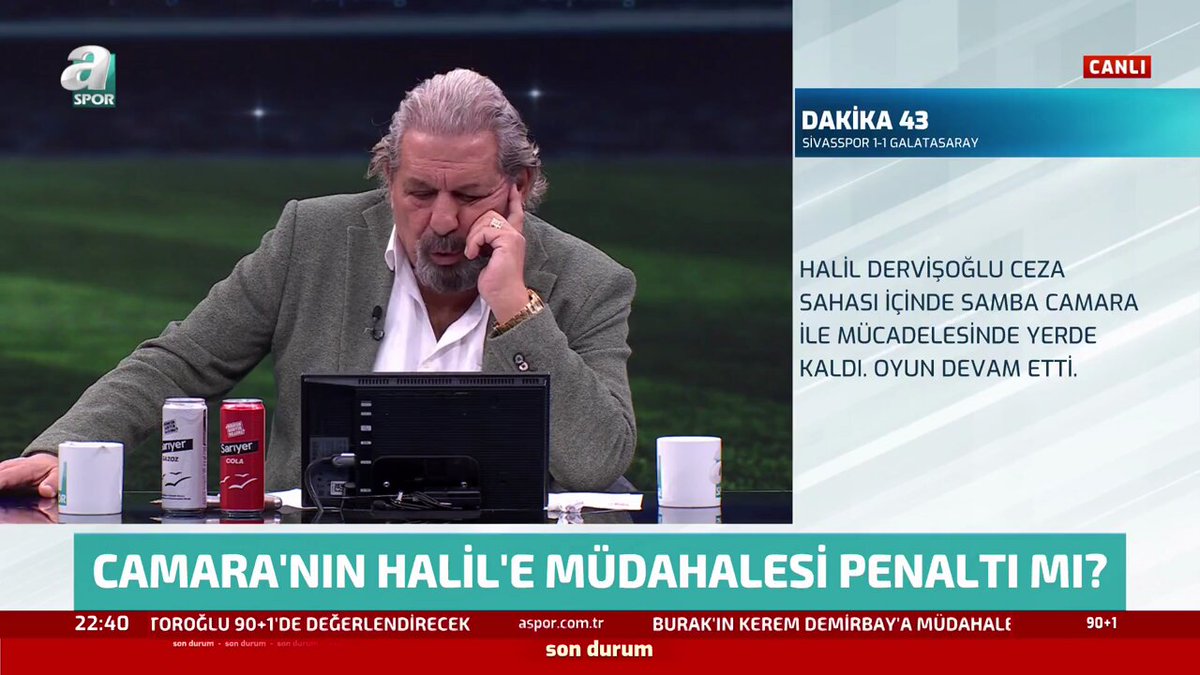 🤔 Camara’nın Halil’e müdahalesi penaltı mı? 🎙️ Erman Toroğlu: Net penaltı, VAR çağırmıyorsa bu iş sıkıntılı.