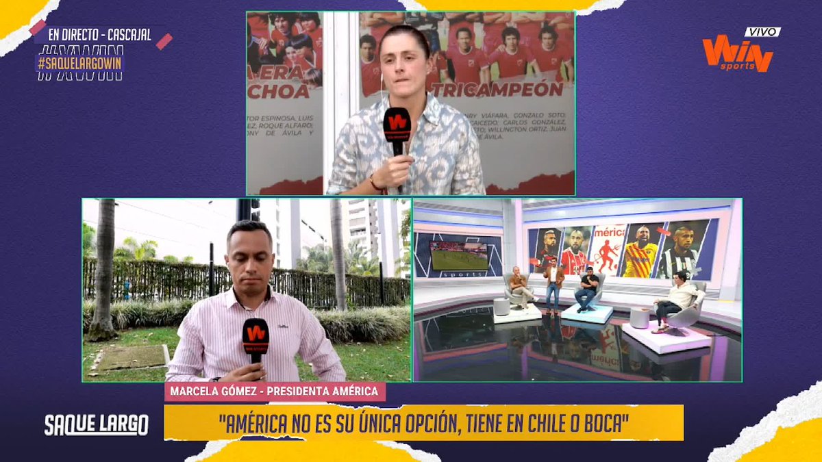 🔥 "A él lo ilusiona mucho la hinchada de América de Cali" Marcela Goméz, Pdta. América de Cali. #SaqueLargoWIN