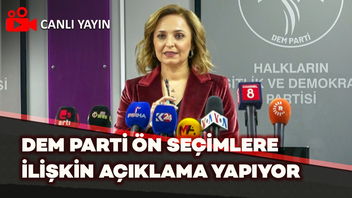 DEM Parti Sözcüsü Ayşegül Doğan, ön seçimlere ilişkin açıklama yapıyor: Hile, hurda, seçmen kaydı yapma; Ne yaparlarsa yapsınlar kazanacağız, kayyımların bileti kesildi Canlı Yayın |