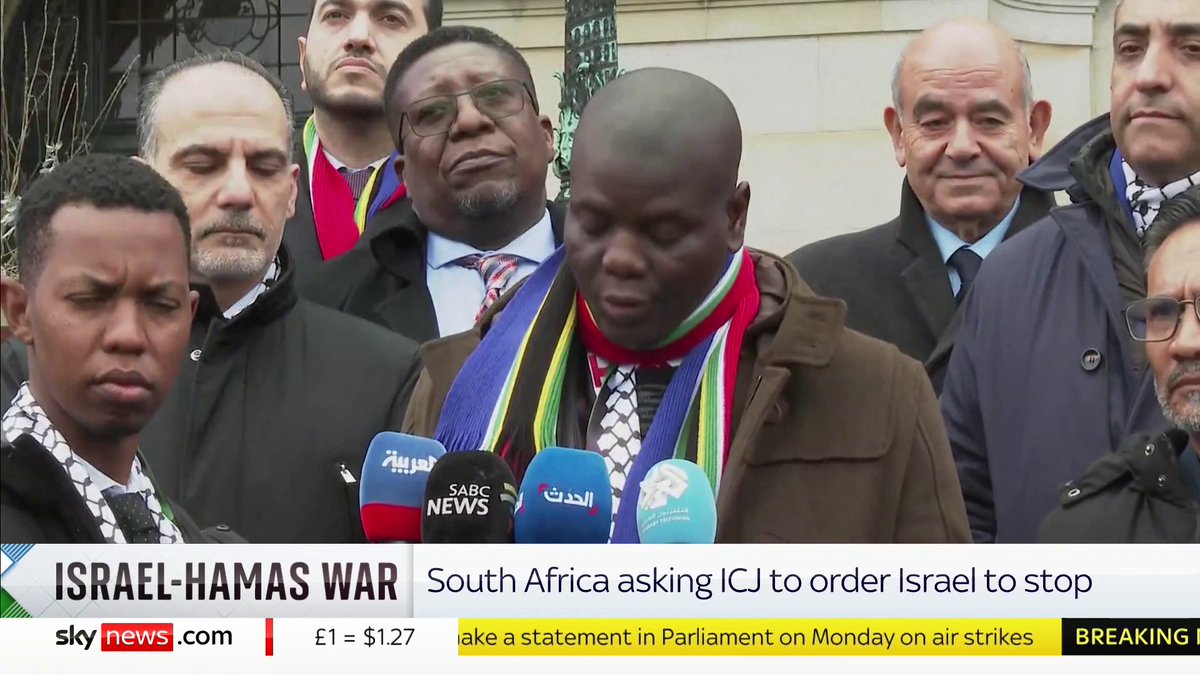 Following today's hearing, the South African delegation has rejected Israel's argument that it is acting in self-defence. South Africa has formally accused Israel of committing genocide against Palestinians - which Israel denies. 📺 Sky 501 and YouTube