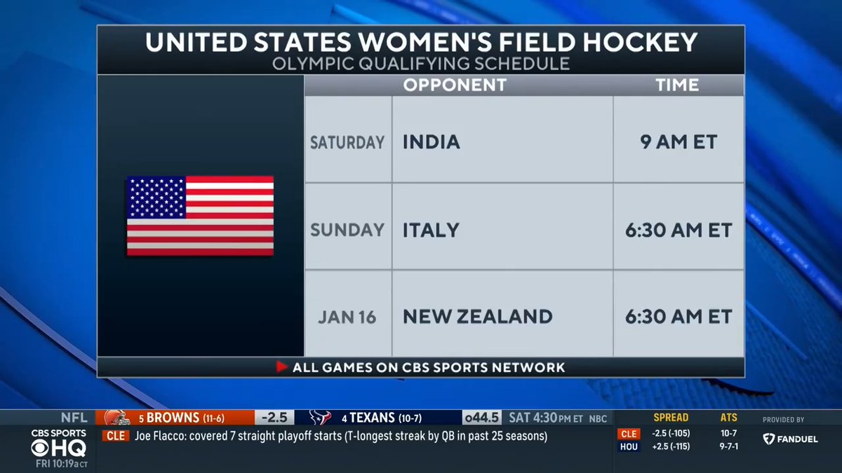 .USA Field Hockey Quest for the 2024 Paris Olympics 🇺🇸 Catch live action Saturday at 9AM ET on CBS Sports Network in their matchup against India!