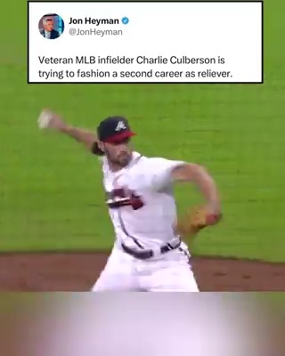 After 11 years as a utility player, Charlie Culberson will attempt a second career ... as a pitcher! Culberson has pitched in 8 Major League games with his fastball topping out at 94 mph. 👀