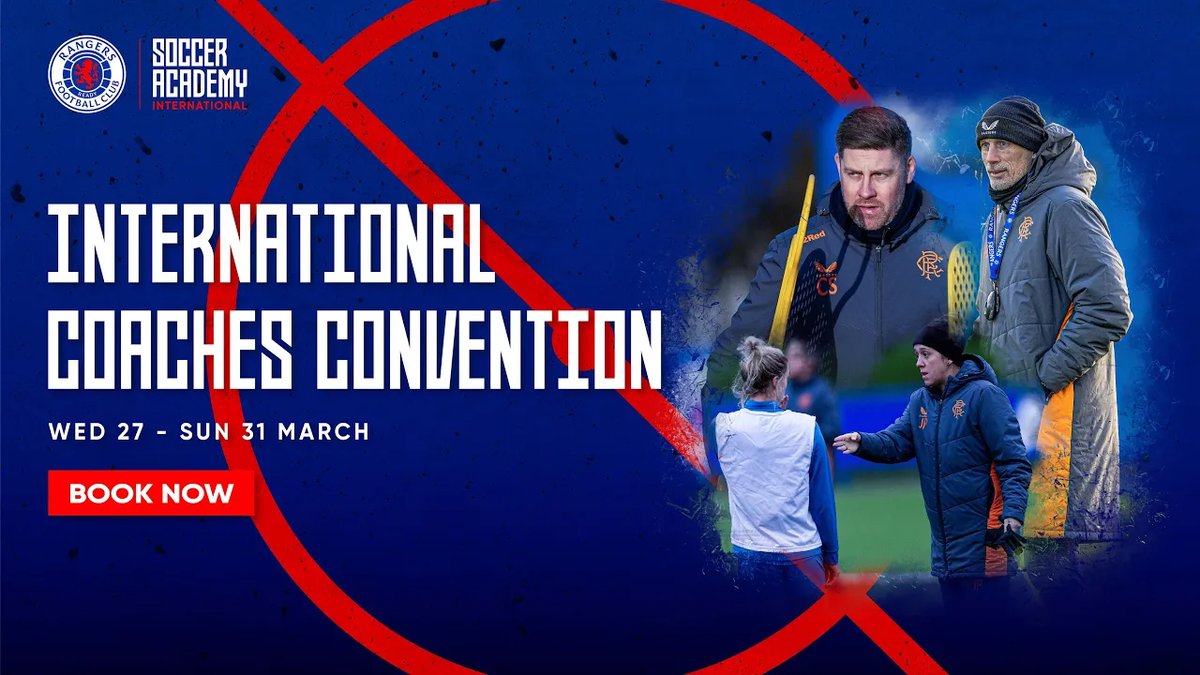 💙 Rangers Football Club are delighted to announce their Soccer Academy International Coaches Convention kicking off on 27 March 2024. Find all the information and register here ➡️