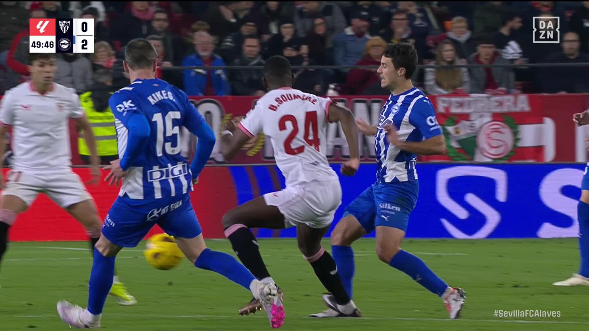 La entrada de Soumaré sobre Ander Guevara que le costó la amarilla 🟡 #LALIGAenDAZN ⚽