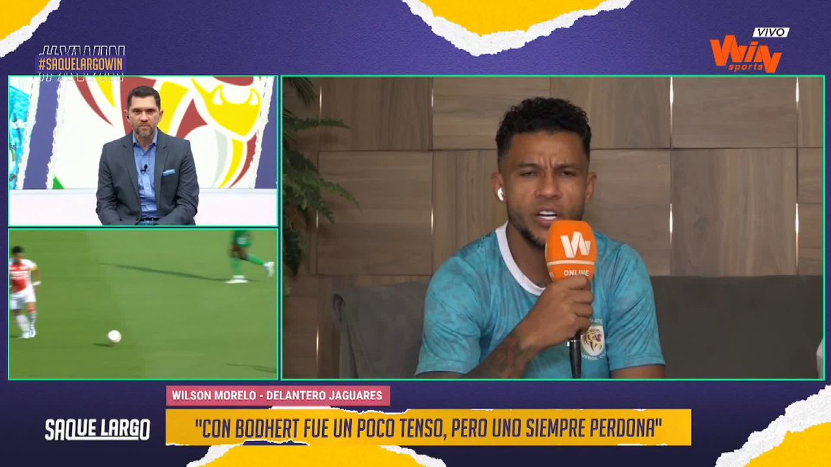 😎🔥"Estamos unidos para sacar este barco adelante, no estoy por encima de la institución o cuerpo técnico" Wilson Morelo, delantero de Jaguares. #SaqueLargoWIN