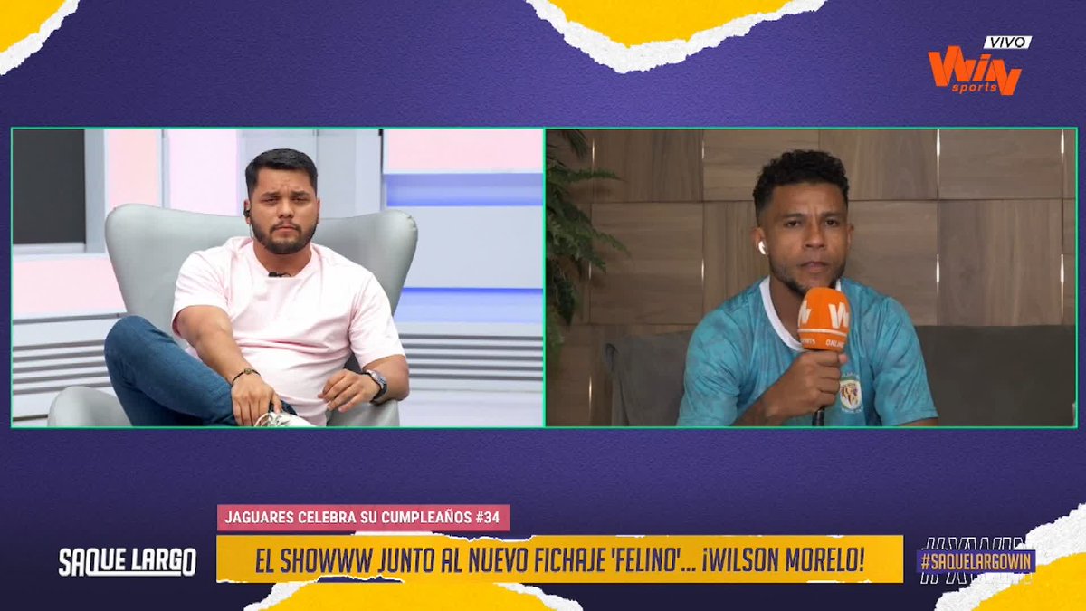 😎🔥"Cuando salí de Santa Fe con el presidente dejamos un documento firmado que el último equipo que yo iba a vestir era la camiseta de Santa Fe" Wilson Morelo, delantero de Jaguares. #SaqueLargoWIN