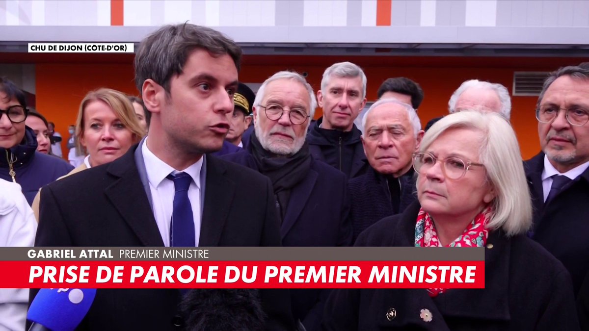 «Dans les cinq ans qui viennent, c'est 32 milliards d'euros supplémentaires qui seront investis pour notre système de Santé» soutient Gabriel Attal, au côté de la nouvelle ministre du Travail et de la Santé, Catherine Vautrin.