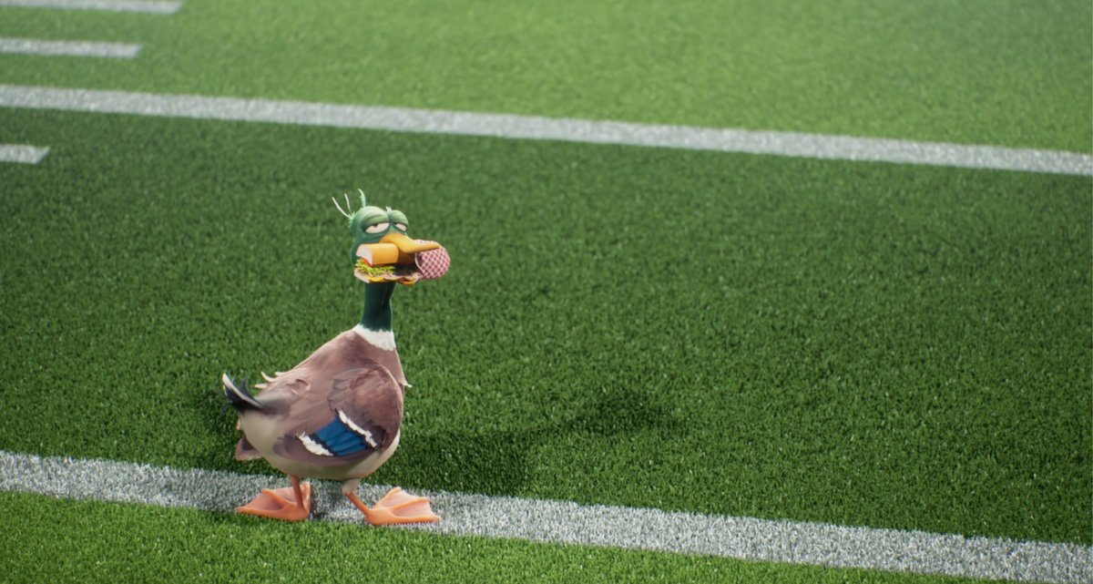 The first thing they teach you in football: Protect the ball! 🥪🏈 Watch Dolphins/Chiefs tonight exclusively on Peacock and check out Migration in theaters now.
