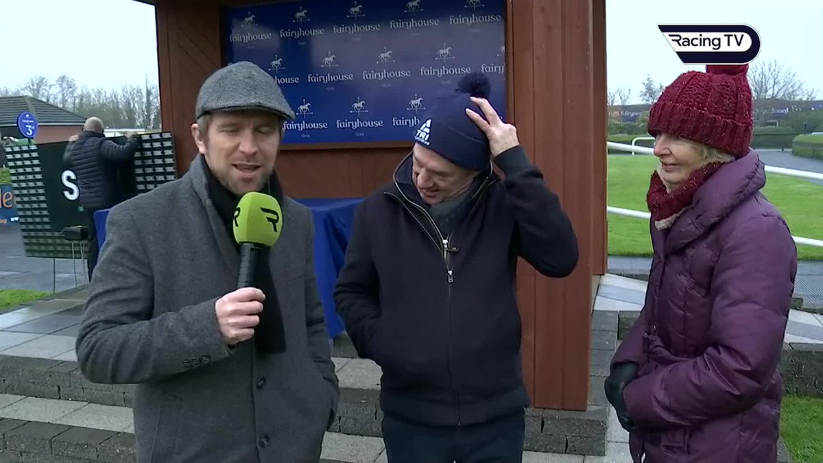 👏 Well worth five minutes of your time Paul Carberry &amp; his mother Pamela talk to Johnny Ward at FairyhouseRacecourse 👇