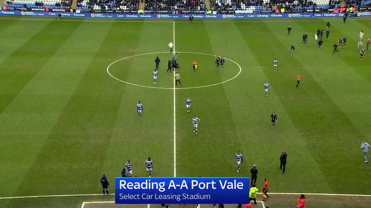 Reading's League One match with Port Vale was halted after 16 minutes and eventually abandoned after around 1,000 home fans invaded the pitch.