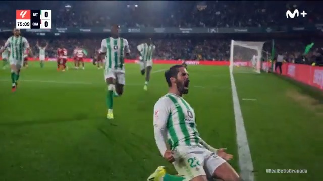 🕺 Sábado noche, vamos para la d𝐈𝐒𝐂𝐎teca. El gol de Isco para dar la victoria al Real Betis Balompié 🌴💚. #LaCasadelFútbol #LALIGAEASPORTS