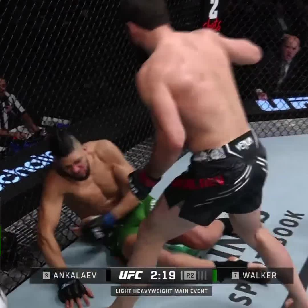 The score has been settled 😤 Magomed Ankalaev puts an end to this one with a second round KO! #UFCVegas84
