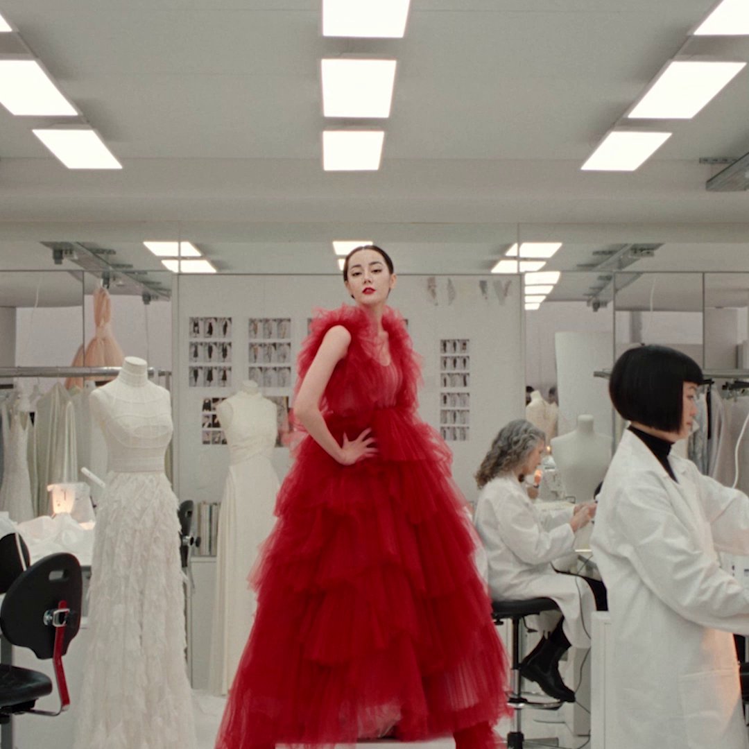 The Dior Atelier of Couture is Dilraba's playground as she asserts her magnetic beauty and flaunts her contemporary style, dressed in iconic Rouge. #DiorBeauty #DiorMakeup #RougeDior