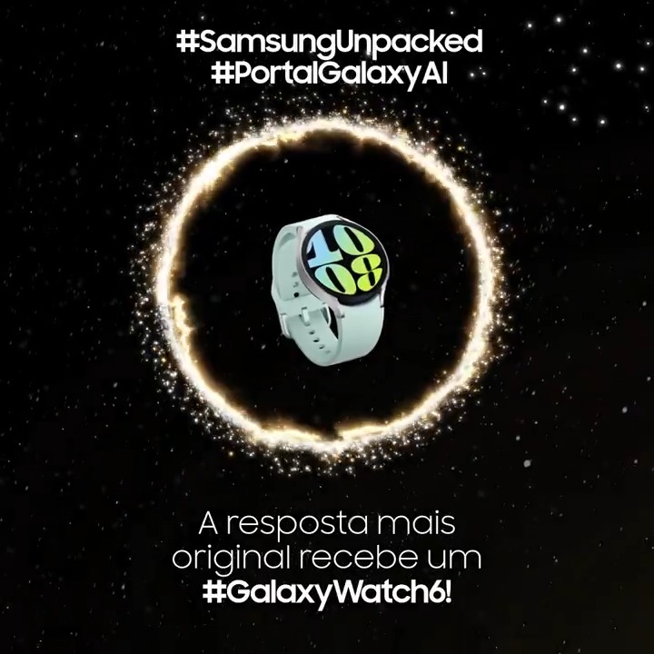 🌀PASSATEMPO NO PORTAL🌀 Com a ajuda da #GalaxyAI, que tipo de personalidade terias no Galaxy Watch?👇 👉Faz RT e responde à pergunta com os hashtags #SamsungUnpacked e #PortalGalaxyAI 🎁PARTICIPA até dia 16/01 e ganha um #GalaxyWatch6 📝+Info: