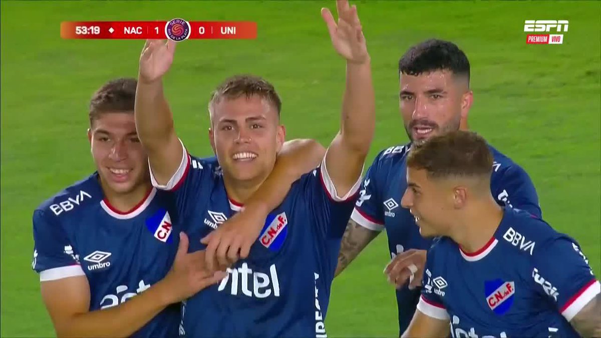 Jeremía Recoba 🇺🇾, hijo de Chino, convirtió su primer gol(azo) con Nacional en el triunfo por penales vs. Unión en un amistoso. Hermoso remate. Su papá es DT del Bolso. Magia China 2.0.
