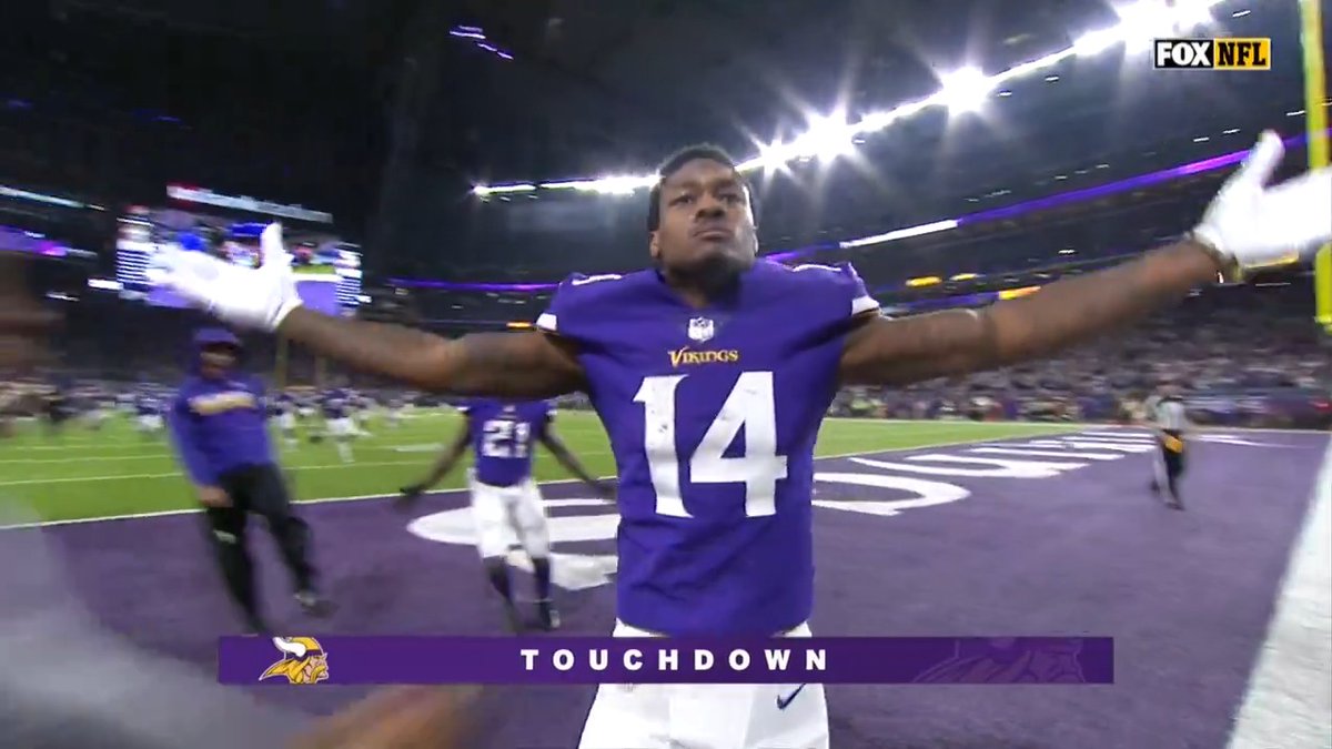 "DIGGS. SIDELINE. TOUCHDOWN. UNBELIEVABLE." Six years ago today, stefon diggs gave us one of the greatest playoff moments of all-time. #NFLPlayoffs