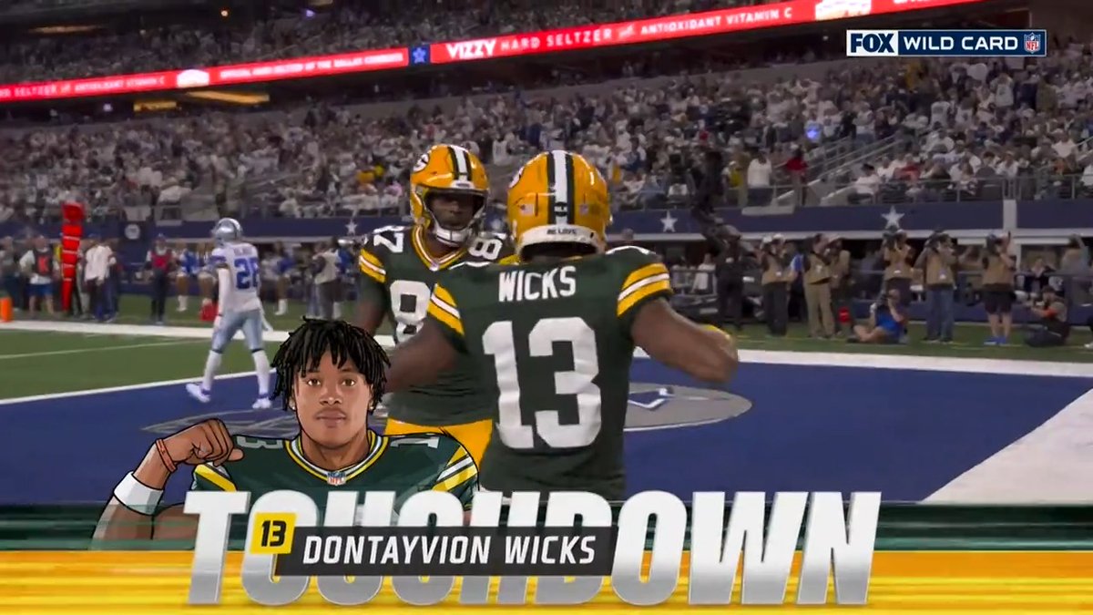 .JLove finds TAY$$ with a beauty of a pass! 🏈 TOUCHDOWN! 🙌 #GBvsDAL | #GoPackGo 📺: FOX