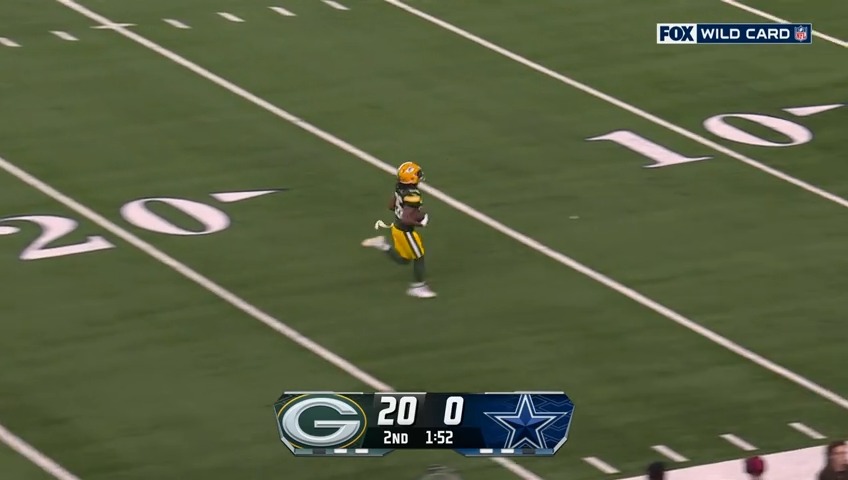 .Darnell Savage Jr. TO THE HOUSE! 🏠 Pick-six! 🙌 #GBvsDAL | #GoPackGo 📺: FOX