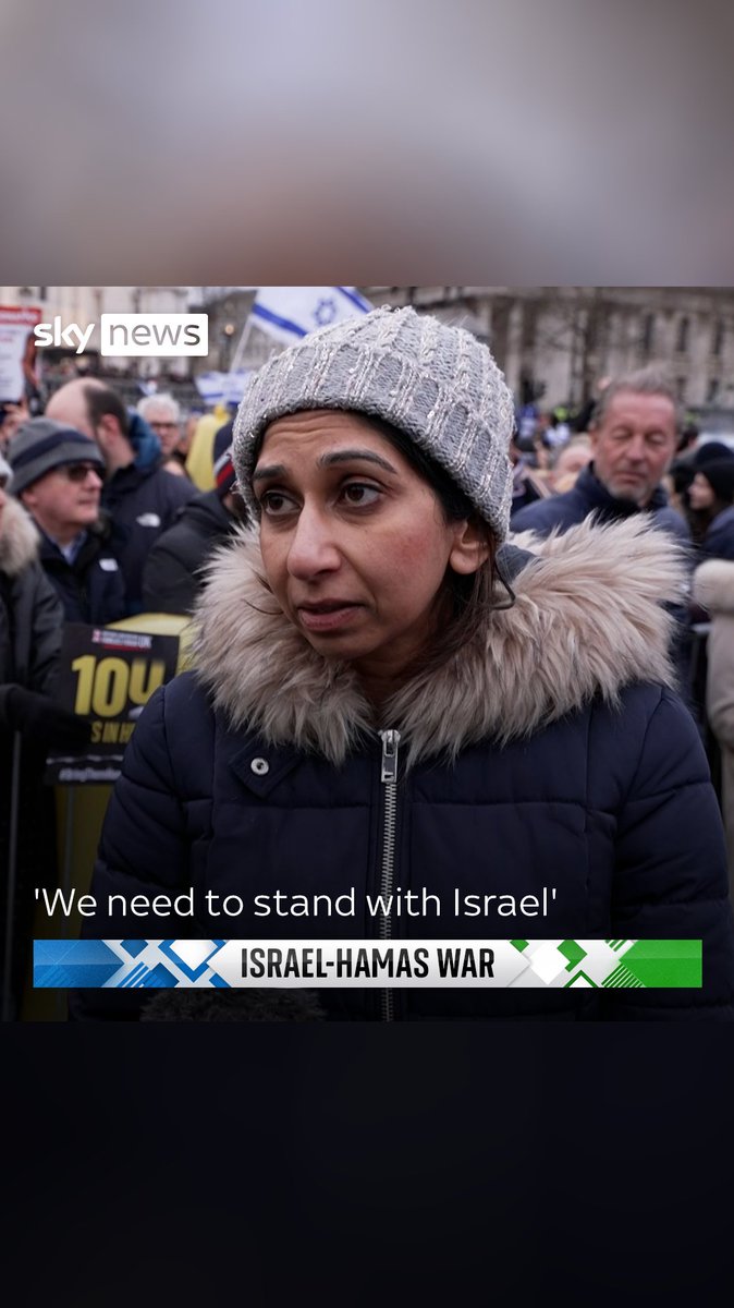 "We need to stand with Israel continually throughout this bitter and cruel and evil conflict." Former home secretary Suella Braverman attended a pro-Israel rally in central London. Read more:
