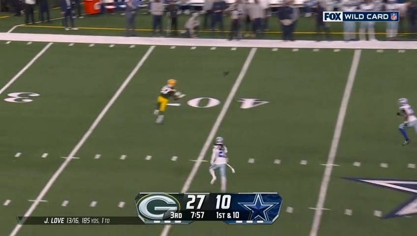 .RD with a 46-yard gain! #GBvsDAL | #GoPackGo 📺: FOX