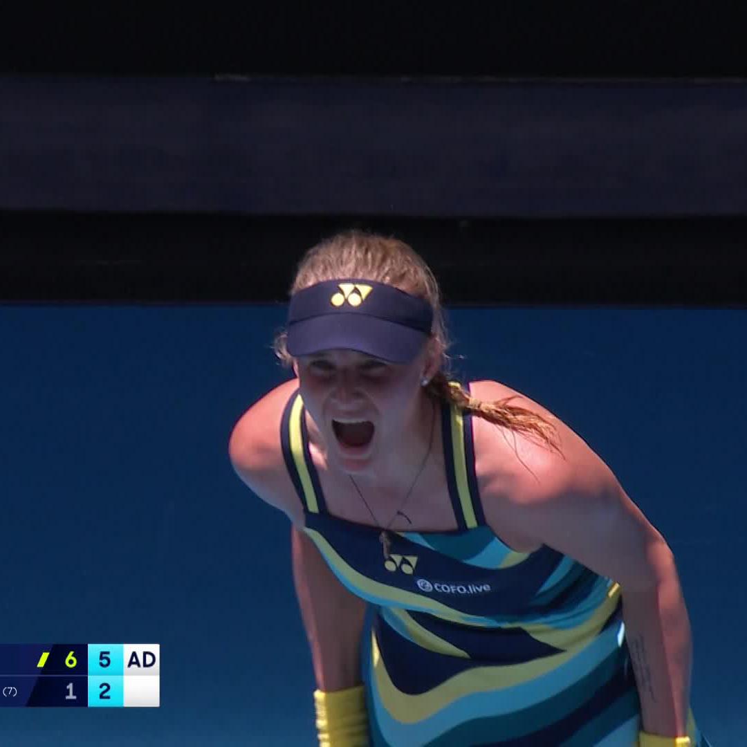 It's a STUNNER Down Under! Qualifier Dayana Yastremska upsets No. 7 seed Vondrousova 6-1 6-2. #AusOpen • #AO2024 Wide World of Sports • ESPN • @eurosport • WOWOWテニス
