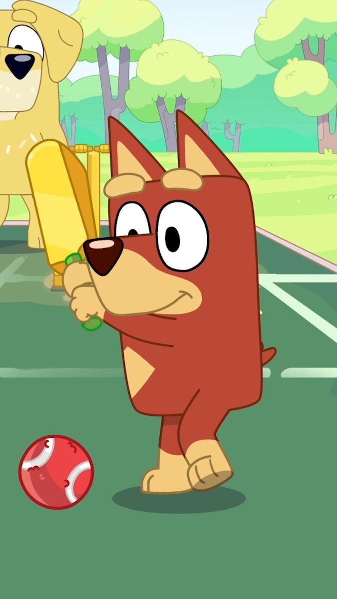 You'll never get Rusty out! 🏏 Join #Bluey in a friendly neighbourhood game of #Cricket!