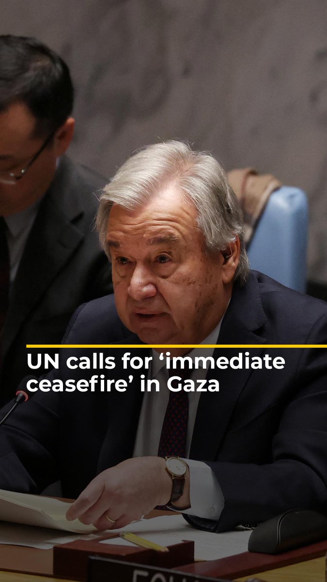 "We need an immediate humanitarian ceasefire.” UN Secretary-General Antonio Guterres called, once again, for a ceasefire in Gaza as the war has now surpassed 100 days ⤵️