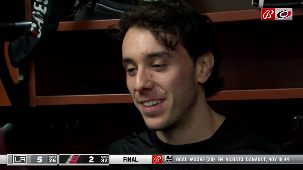 "I don't really have words. I kind of want to call my parents or something." Perets on making his NHL debut. x - Carolina Hurricanes | #CauseChaos