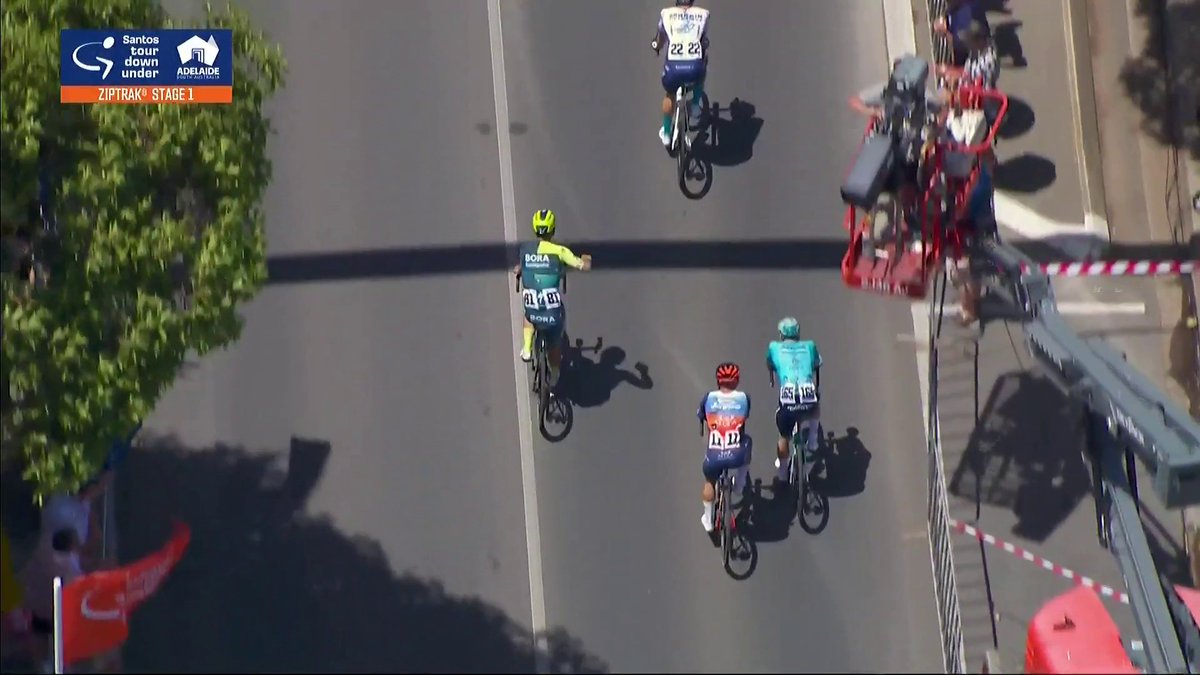 Sam Welsford from team Bora-Hansgrohe takes out top spot on Day 1 after 144.0KMs and three laps of the Tanunda track. Santos #TourDownUnder 📺 Stream the race now on 7plus: