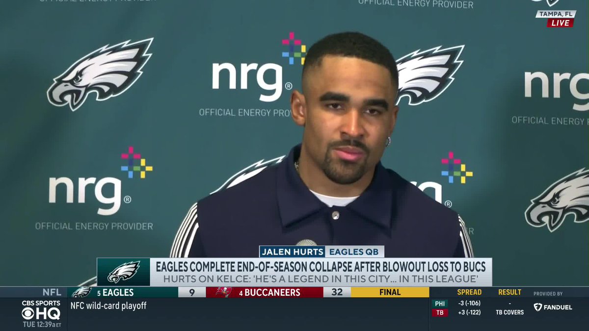 "He's a legend... He'll forever have a special place in my heart." - Jalen Hurts on the love he has for Jason Kelce
