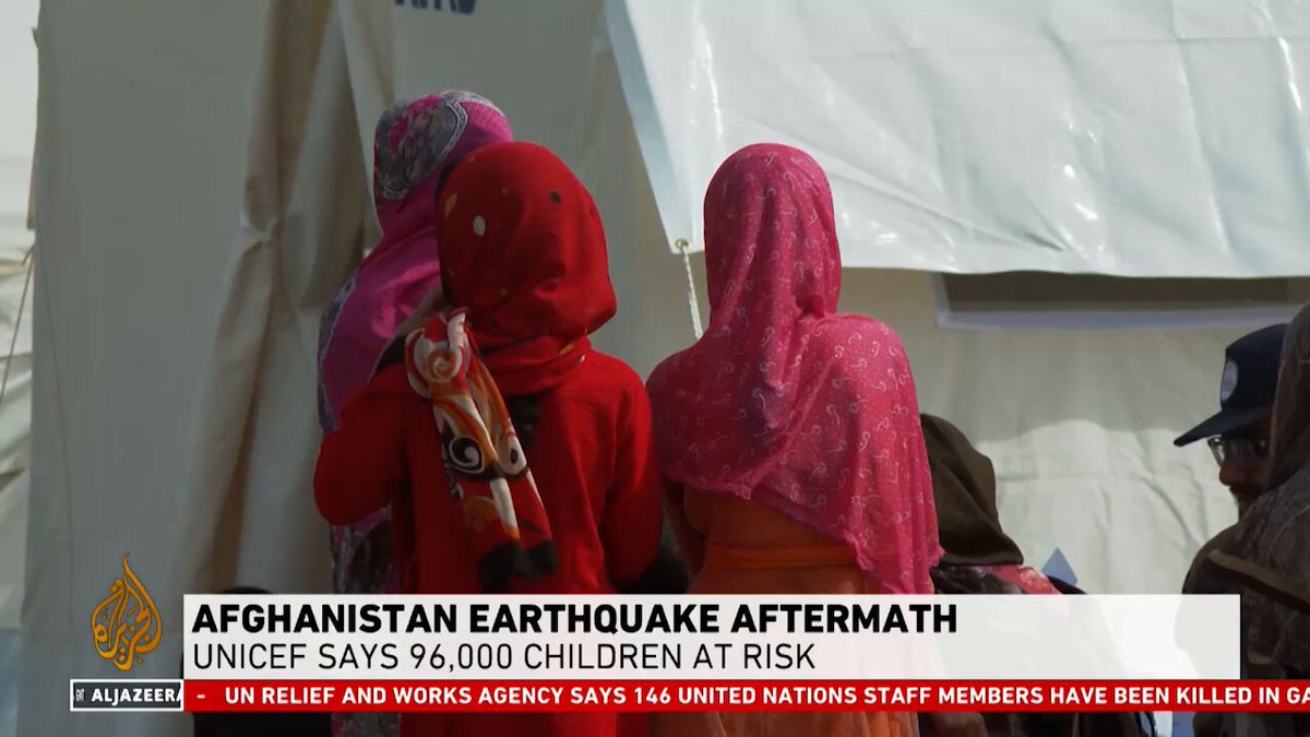“My 3 sisters died in the earthquake,” says Aadina, 8, from Herat, western Afghanistan. 100 days after the earthquakes, Dan Timme, UNICEF Chief of Communication in Afghanistan, is on the ground and speaks to Al Jazeera English on women and children's daily challenges in Herat. 👇