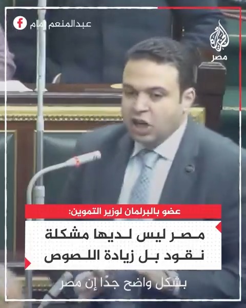 "اعتذارك غير مقبول".. عضو البرلمان عبدالمنعم إمام لوزير التموين: مصر ليس لديها مشكلة نقود بل زيادة اللصوص