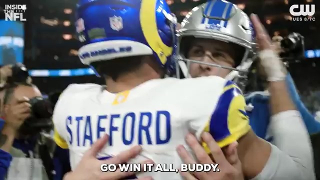 Stafford to Goff after an incredible playoff game... "Go win it all buddy." ❤️ NFL Films | Inside the NFL