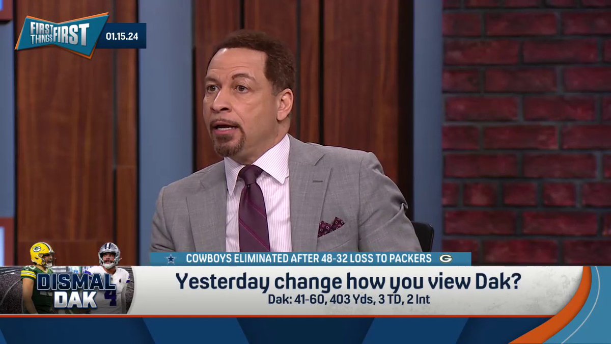 "Dak Prescott is not elite. I've said that the only way Dak will be viewed as elite is if he's a part of a dynasty. ... But they gotta bring him back if I'm the Cowboys. Life is hard when you're searching for that QB. They can win a championship with Dak." — Chris Broussard