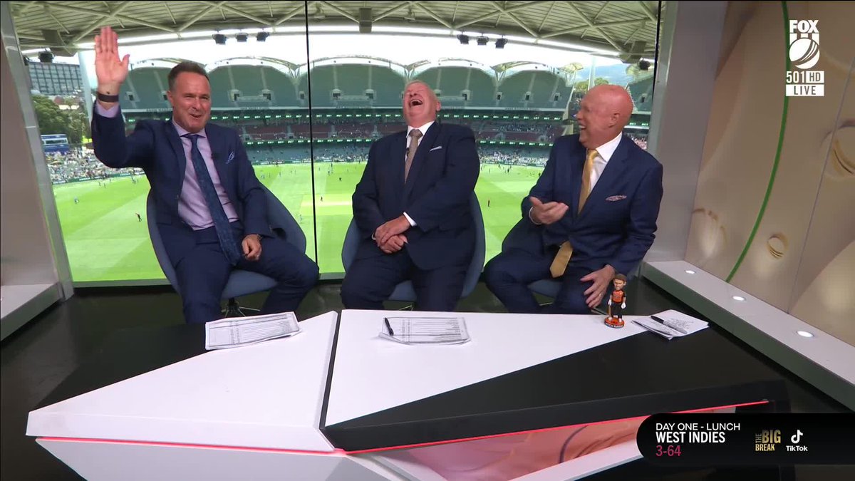 This is brutal! ON LIVE TV SKULL 😂 📺 WATCH #AUSvWI on Ch. 501 or stream via Kayo Sports 📝 BLOG 📲 MATCH CENTRE